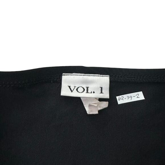 Vol 1 Black Vintage Side Slits Mini Skirt Women's Size Large | 62-39-2 - Picture 3 of 5